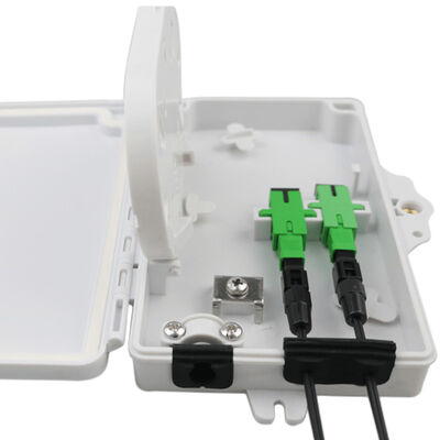 2Port Fiber Optic Terminal Box FTTH Outdoor/Indoor PC ABS Materiaal Lichtgrijs