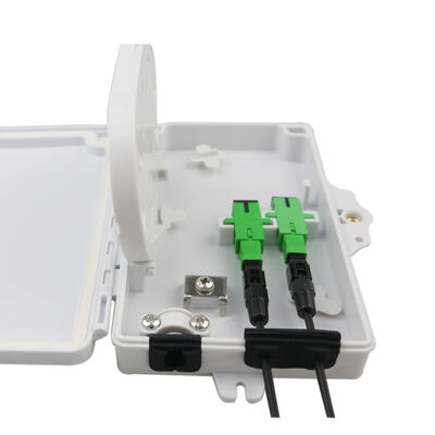 2Port Fiber Optic Terminal Box FTTH Outdoor/Indoor PC ABS Materiaal Lichtgrijs