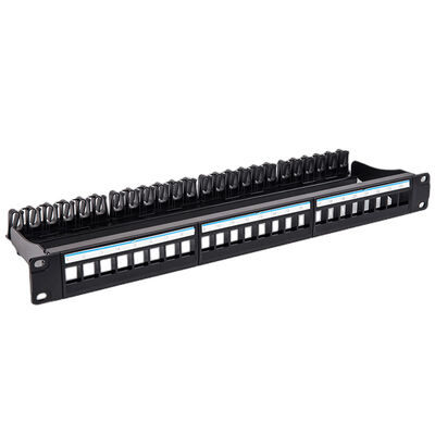Zwart Comité van het de Hoeksteenflard van UTP 1U 24 Havencat6 Lege RJ45 Hefbomen