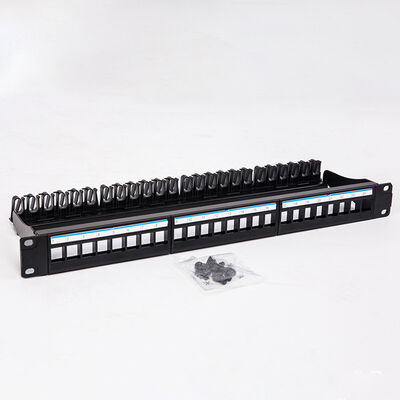 Zwart Comité van het de Hoeksteenflard van UTP 1U 24 Havencat6 Lege RJ45 Hefbomen