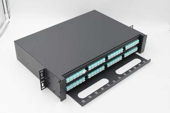 2U 192 Cores MTP MPO -LC Patchpaneel ODF Chassis behuizing Schuiftype voor 8 Cassettes