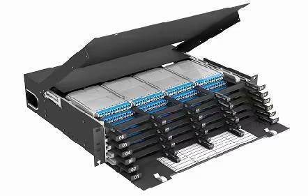 4U 576 Cores MTP MPO -LC Patchpaneel ODF Chassis behuizing Schuiftype voor 48 Cassettes