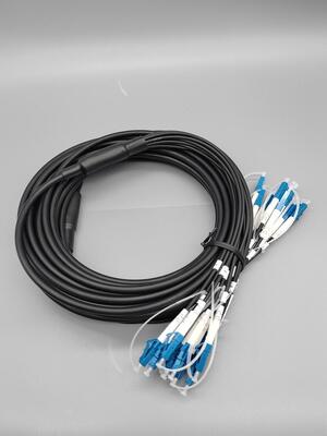 Op Maat Gemaakte Gepantserde Glasvezel Patchkabel met Voorgemonteerde Connectoren 6 12 24 Vezels LC SC Connector OS2 Single Mode 5.0mm Zwarte Buitenkabel